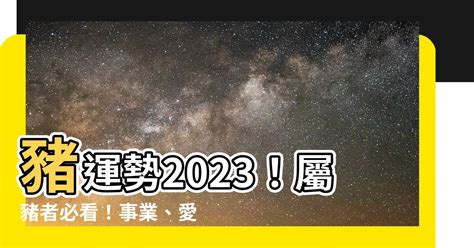 2023 豬運勢|解析2023生肖運勢！屬羊、猴、豬和狗請把握兔年最。